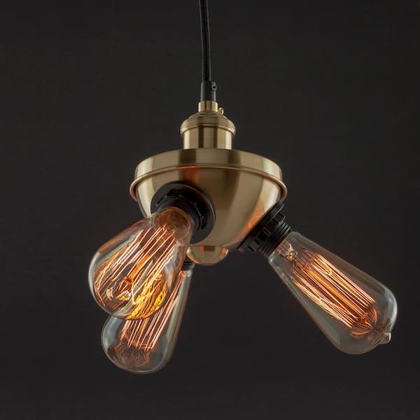 copper triple pendant light