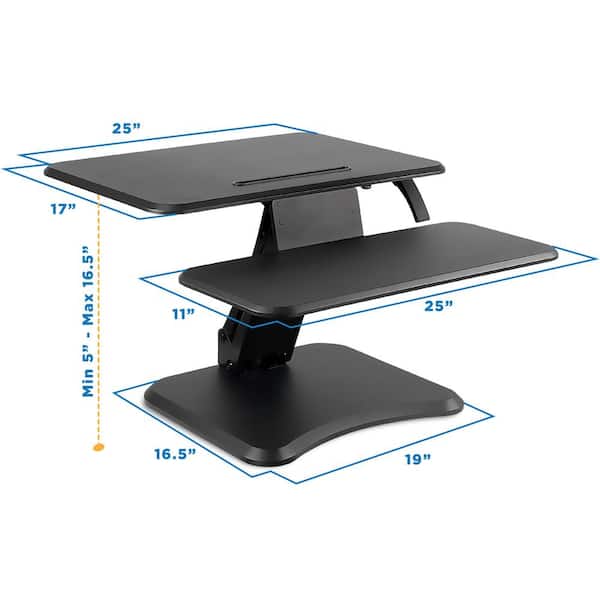 MOUNT-IT! 25 in. W Black Complete Standing Desk Converter Adjust Sit to  Stand MI-7957 - The Home Depot