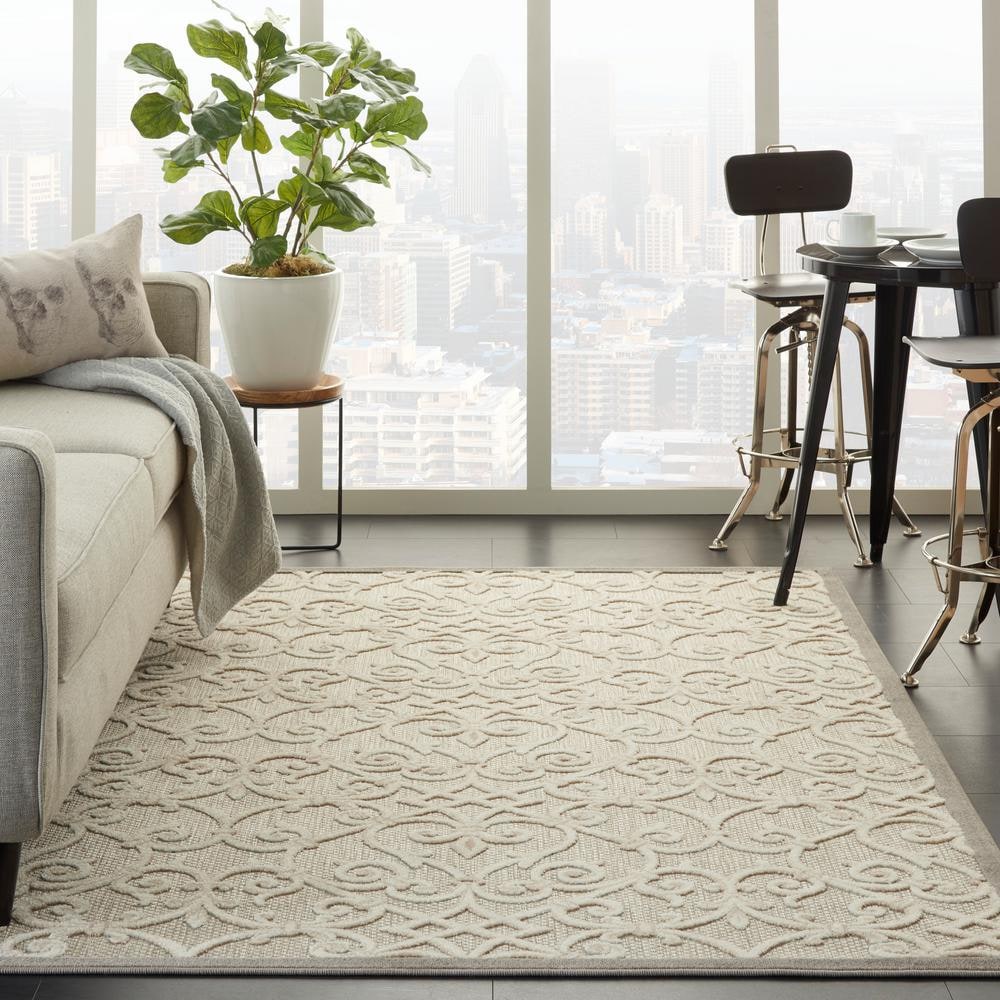 Aloha 5'3" x 7'5" Natural Polypropylene Flat Woven Outdoor Rug