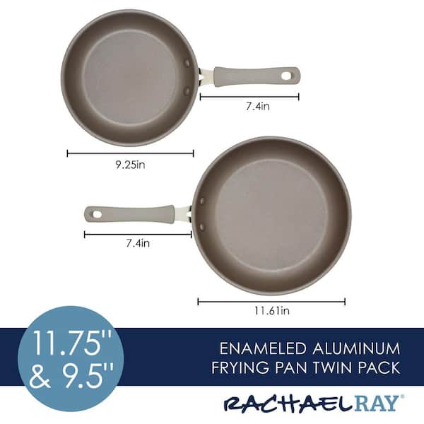 Rachael Ray Fry Pan, Enameled Aluminum, Twin Pack