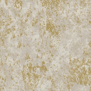 Metallic FX Gold and Cream Industrial Texture Wallpaper