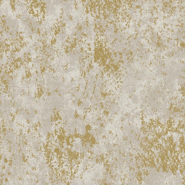 Unbranded Metallic FX Gold and Cream Industrial Texture Wallpaper Sample