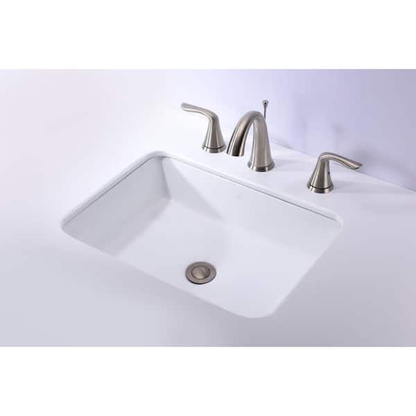 Dahlia Series 7.25 in. Ceramic Undermount Sink Basin in White Dahlia Series 7.25 in. Ceramic Undermount Sink Basin in White
