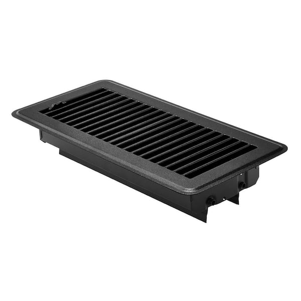 12-Pack 4 x 10 in. Floor Registers Black Heavy-Duty Walkable Iron Vents w/ Rust-Proof Adjustable Dampers for Home/Office