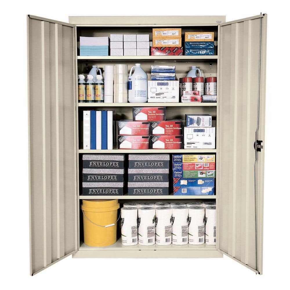 Putty 72" Steel Freestanding Lockable Office Cabinet with Adjustable Shelving