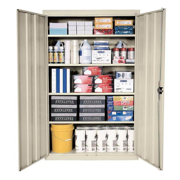 Elite Series 46 in. W x 72 in. H x 24 in. D 22-Gauge 5-Shelf Steel Freestanding Garage Storage Cabinet in Putty