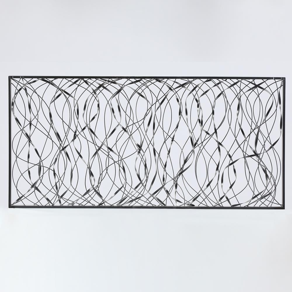 Large Silver and Black Metal Infinity Wall Sculpture