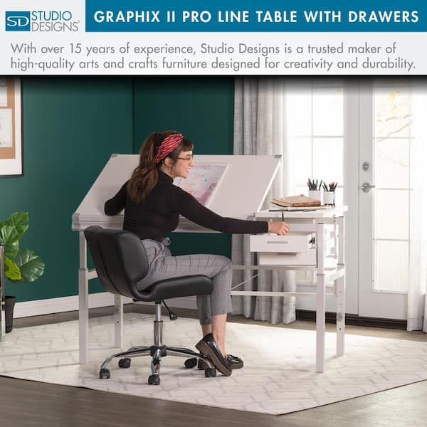 Studio Designs Graphix Height Adjustable Multi-Tasking, Steel Base