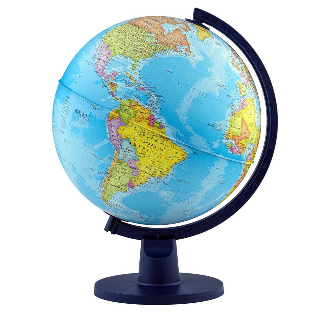 Waypoint Geographic Scout Plus 16 in. Tall x 12 in. dia. Educational Scholastic Desktop World Globe