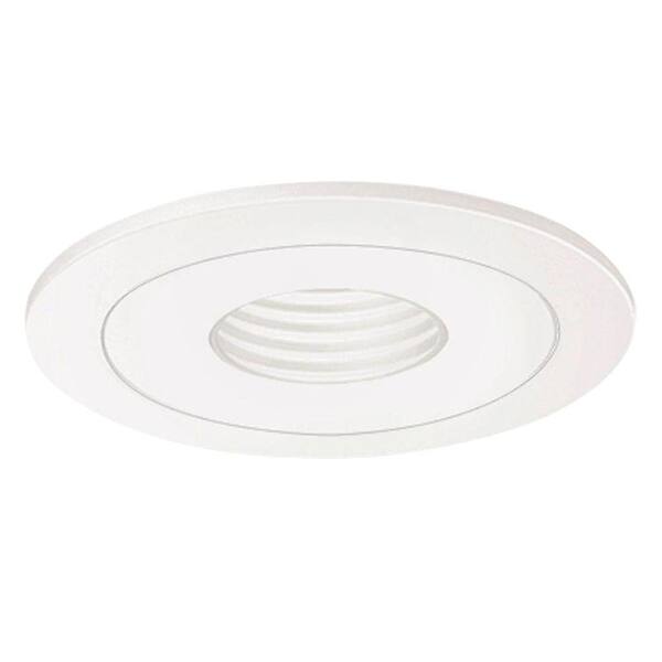 HALO Low-Voltage 4 in. White Recessed Ceiling Light Pinhole Trim with Baffle