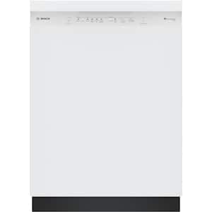 300 Series 24 in. White Top Control Smart Built-In Stainless Steel Tub Dishwasher