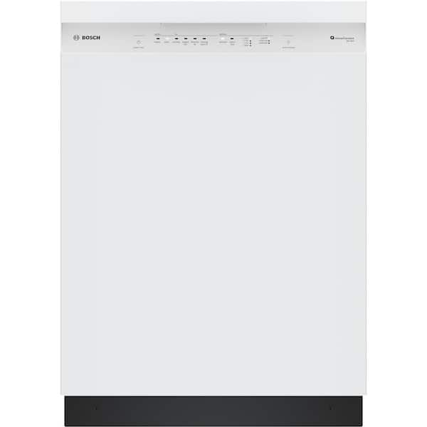 300 Series 24 in. White Front Control Smart Built-In Stainless Steel Tub Dishwasher, 48 dBA