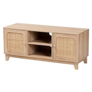 Elsbeth 43.3 in. Light and Natural Brown TV Stand Fits TV's up to 46 in.