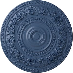 33-7/8" x 2-3/8" Rose Urethane Ceiling Medallion (Fits Canopies up to 13-1/2"), Hand-Painted Americana