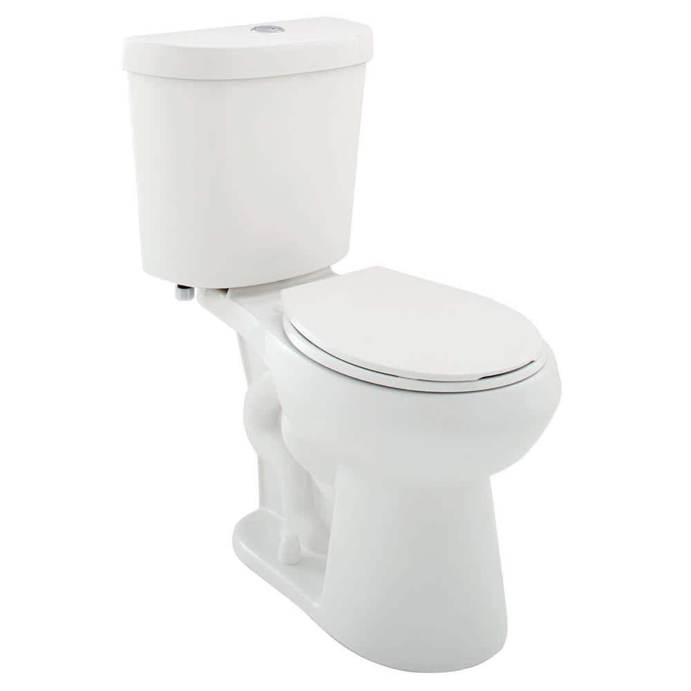 Glacier Bay 2-piece 1.1 GPF/1.6 GPF Dual Flush Round Toilet in White, Seat Included (9-Pack)