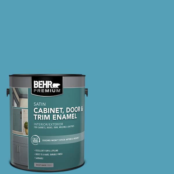 BEHR PREMIUM 1 gal. #M480-5A North Pole Blue Satin Enamel Interior/Exterior Cabinet, Door & Trim Paint