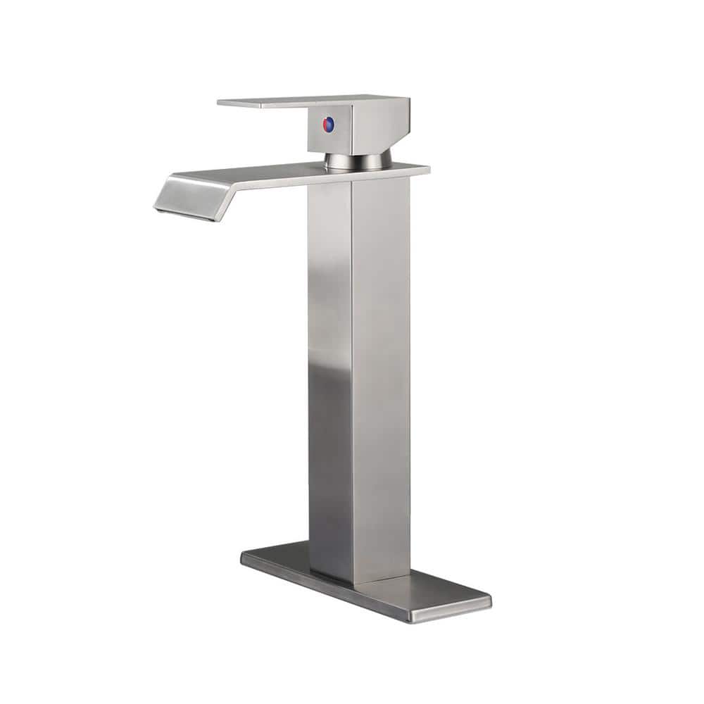 Single Handle Vessel Sink Faucet Single Hole Bathroom Faucet with Waterfall