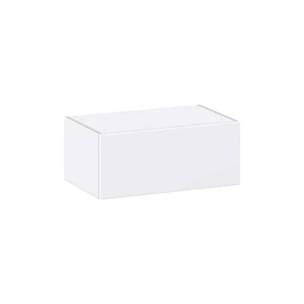 J COLLECTION Timberline 24 in. W x 14 in. D x 10 in. H Assembled Slab Wall Bridge Kitchen Cabinet in Bright White with Lift Up Door