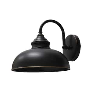 1-Light Oil Rubbed Bronze Outdoor Wall Mount Barn Light Sconce