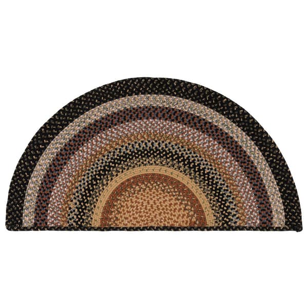 Braided 3 ft. x 4 ft. Multi Machine Washable Border Interlaced Specialty Area Rug