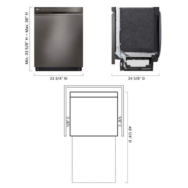 Lg quadwash matte black orders stainless steel dishwasher