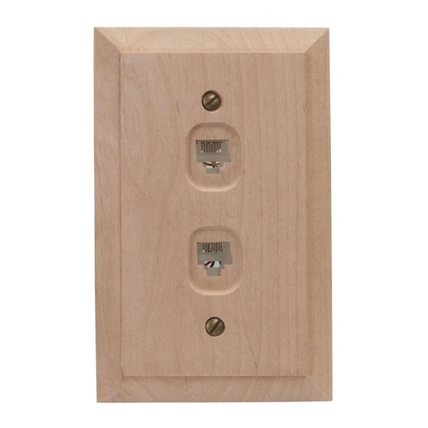 AMERELLE Wood 1-Gang Data Jack Wall Plate (1-Pack)