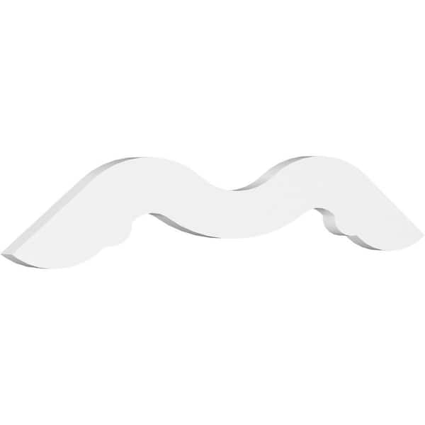 Ekena Millwork 1 in. x 36 in. x 12 in. (8/12) Pitch Midway Gable Pediment Architectural Grade PVC Moulding