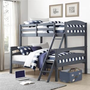 Brady Twin Over Full Gray Wood Bunk Bed
