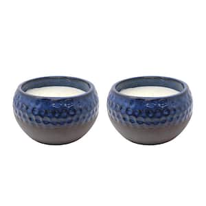 50 oz. Five Wick Citronella Candle in Ceramic Pot - Blue