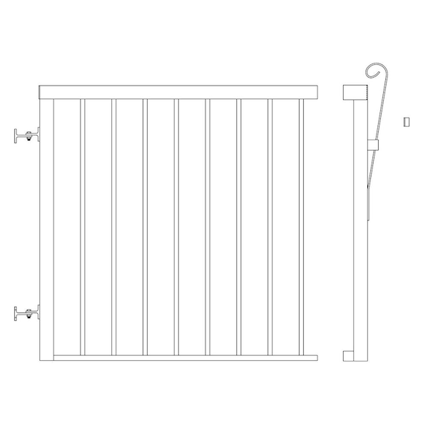 Vista 42 in. H x 48 in. W White Regular Picket Gate