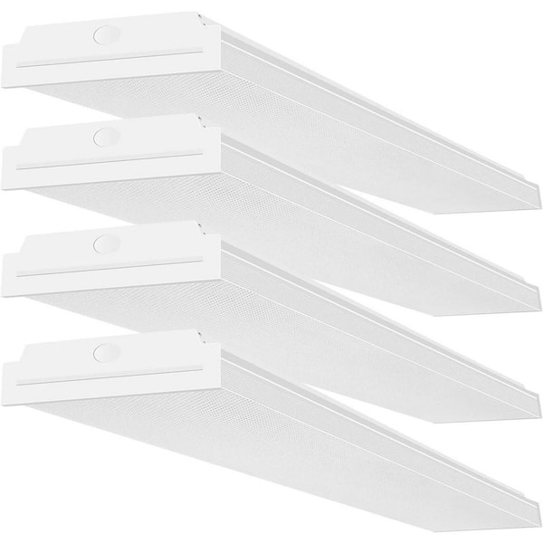 48 in. 7200 Lumens Integrated LED White Wraparound Light 4000K Neutral Light for Garage Workshop (4-Pack)