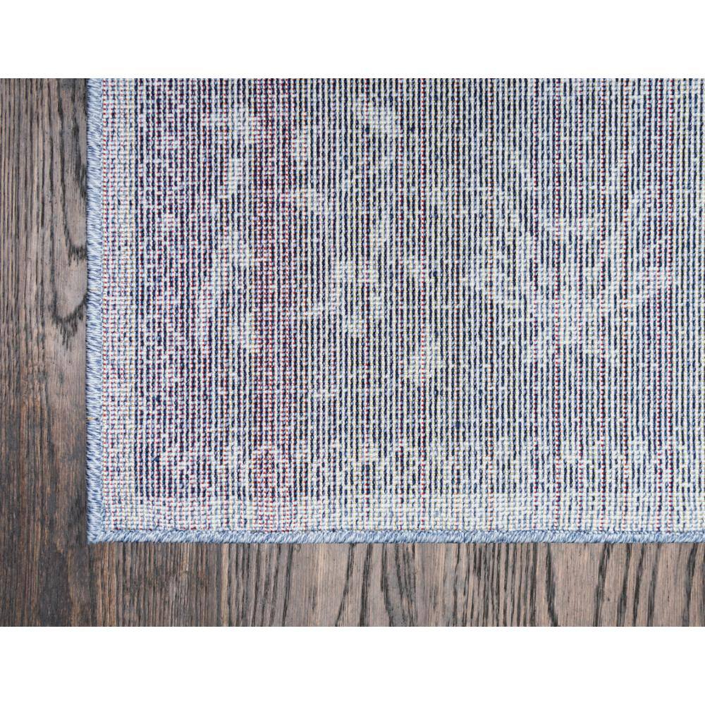 Serene Deep Blue Floral Indoor Rectangular Rug