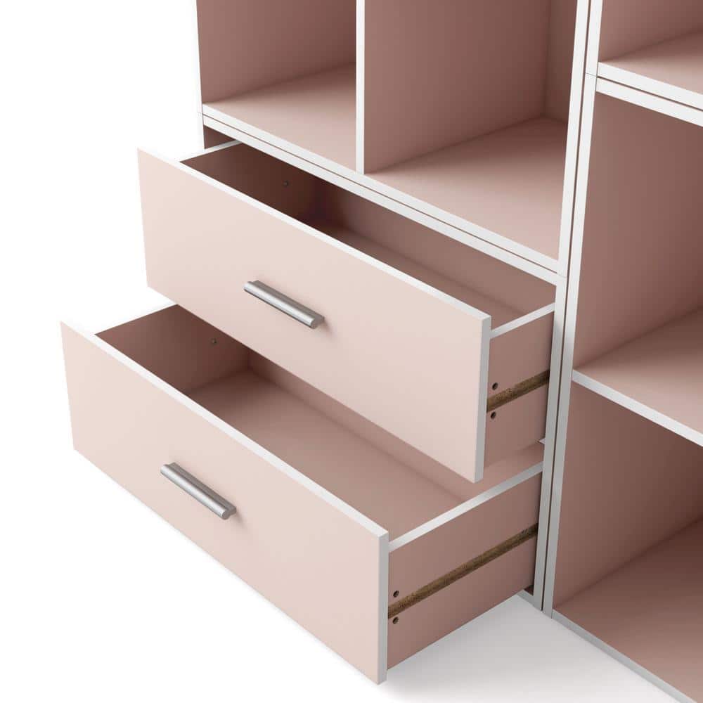 Light Pink Stackable 2-Drawer Kids Storage Cabinet