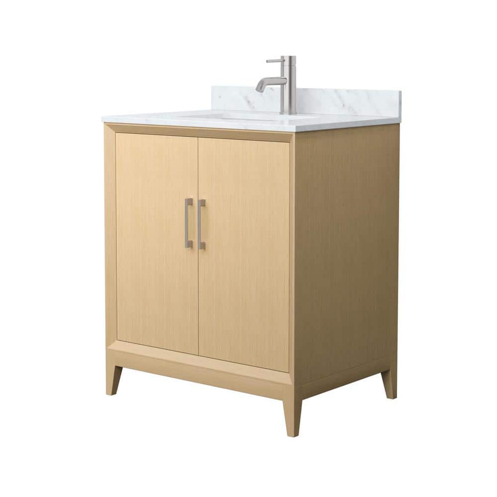 Janna 30 in. Single Freestanding White Oak Bath Vanity with White Carrara Marble Top (Assembled) price history on PriceWatchPro