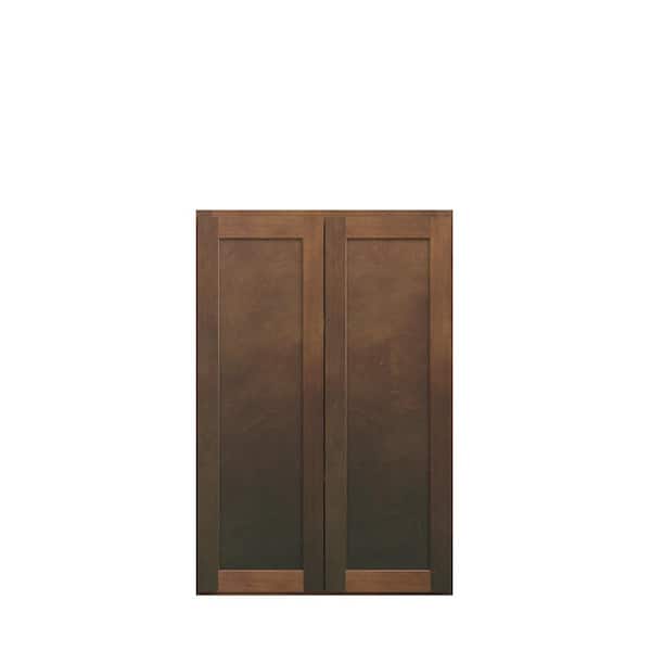 Amherst Shaker 24 in. W x 36 in. H x 12 in. D in Walnut Plywood Assembled Wall Cabinet