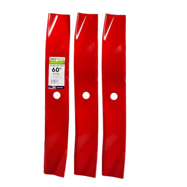 MaxPower 3 Blade Mulching Set for Many 60 in. Cut Exmark Mowers Replaces OEM #'s 103-6393, 103-6393-S and Windsor 50-2812