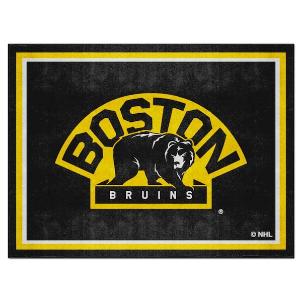 FANMATS Boston Bruins 7ft. x 10ft. Black Plush Area Rug