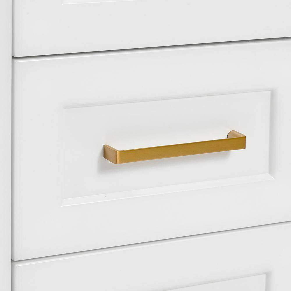 Taylor 42'' White Wood Freestanding Single Vanity Base with Brass Hardware