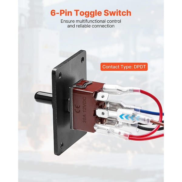 m0521✨ VEVOR Toggle Switch, 6 Pin Momentary Polarity Reversing Toggle