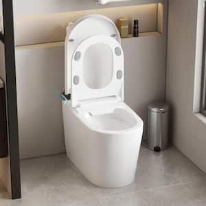 Elongated Smart Bidet Toilet 1. 28 GPF in White with Auto mode, Private Cleaning, Digital Display, Sensor Flush, Heated