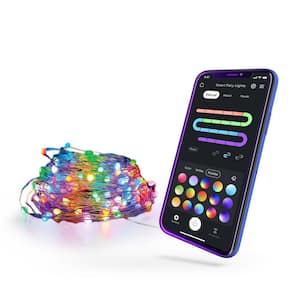 32.8 ft. Plug-In Wi-Fi Smart Multi-Color RGB LED Music Sync Fairy Tape Light