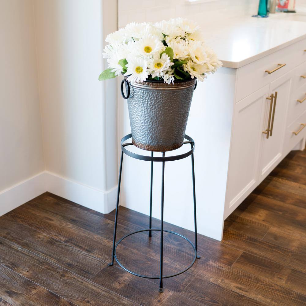 Graphite Wrought Iron 24" Argyle Plant Stand