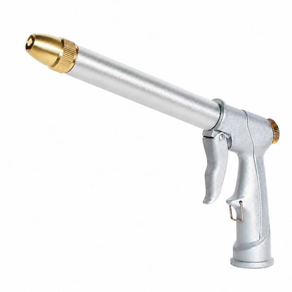 Heavy Duty Metal Garden Hose Nozzle with Brass Head, 4 Adjustable Patterns, Fits 3/4 in. Thread, 360° Rotating Sprayer
