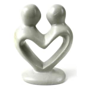 Natural 4 in. Lovers Heart Stone Sculpture