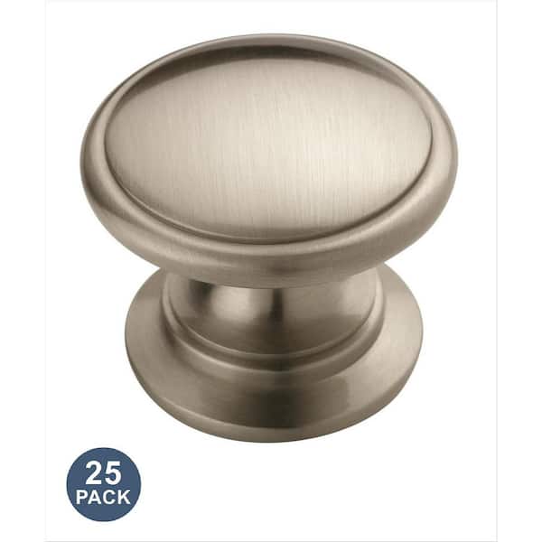 25-Pack Ravino 1 1/4 in.  32mm  Traditional Satin Nickel Round Cabinet Knobs