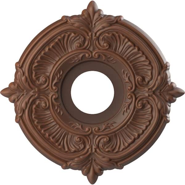 Ekena Millwork 13 in. O.D. x 3-1/2 in. I.D. x 3/4 in. P Attica Thermoformed PVC Ceiling Medallion in Universal Aged Metallic Rust