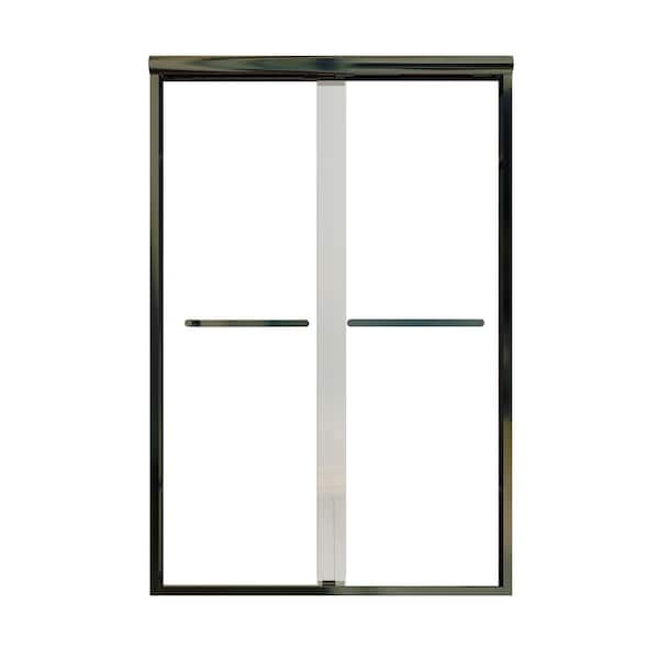 50 in. 54 in. W x 72 in. H Sliding Framed Shower Door in Oil Rubbed Bronze with Clear Glass
