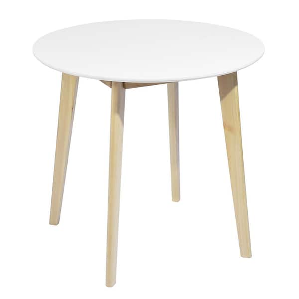 Sumyeg White Round Mdf Solid Wood, Round Mdf Table