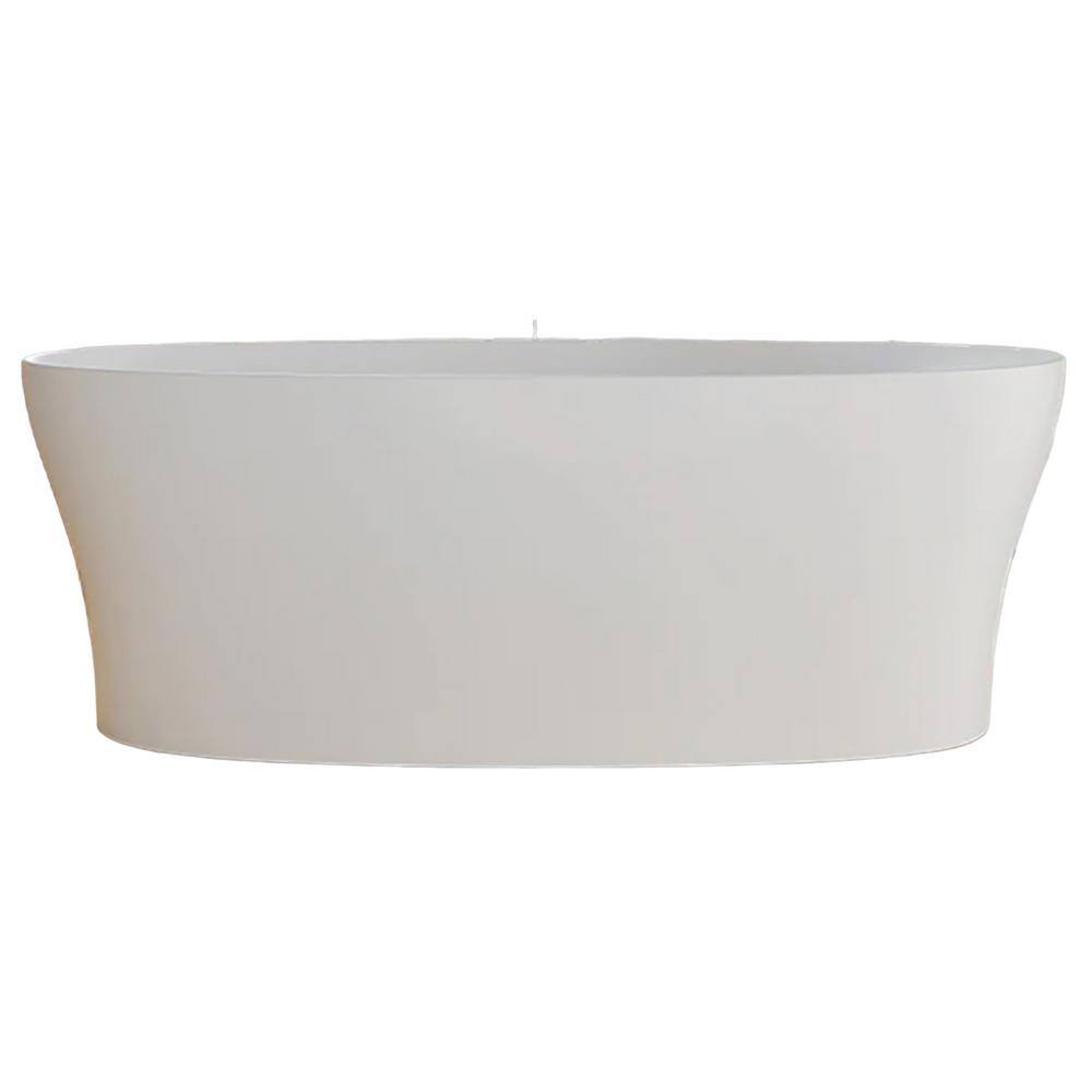 67 in. x 31 in. Soaking Bathtub with Center Drain in White