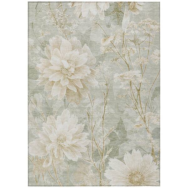 Chantille Machine Washable Indoor/Outdoor Abstract ACN2882 Mint 10 ft. x 14 ft. Area Rug